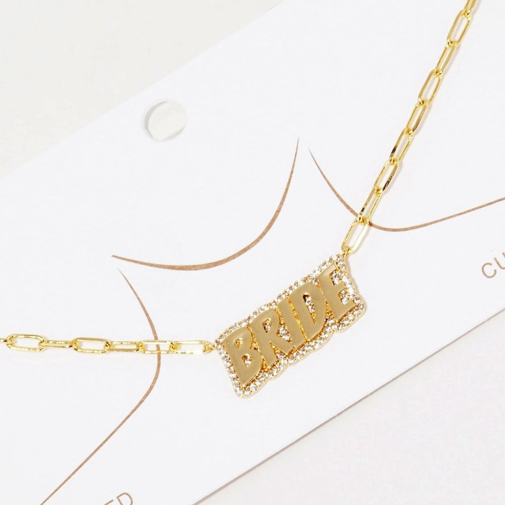 Gold Dipped Bride Necklace, Wedding Jewelry, Bride Jewelry